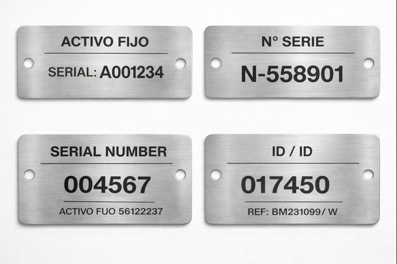 Etiquetas metálicas serializadas