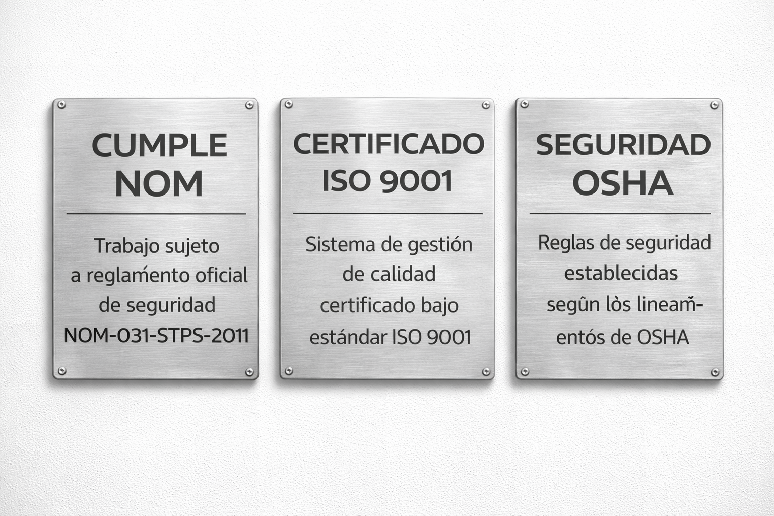 Placas con normativas