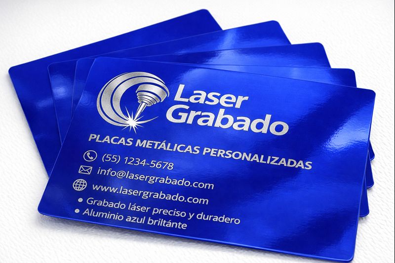 Tarjeta metálica azul