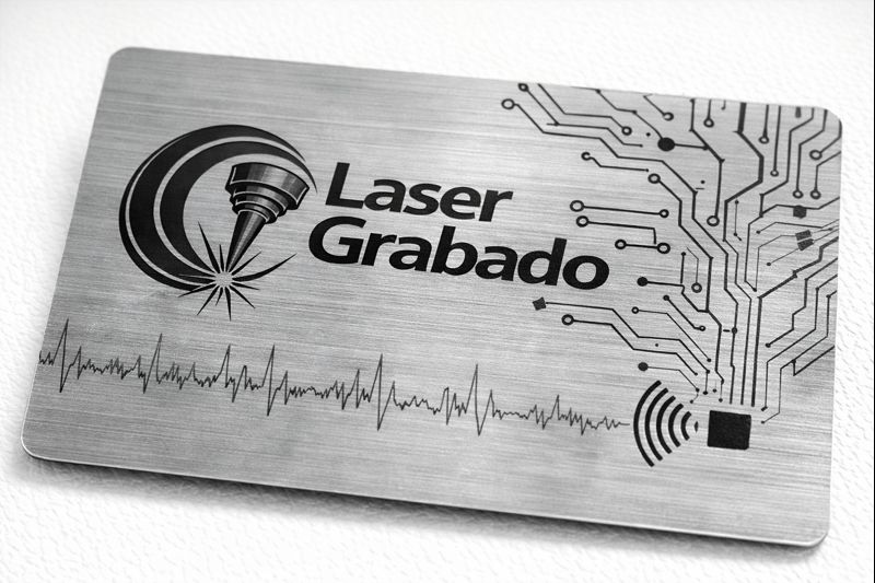 Tarjeta metálica plata con NFC